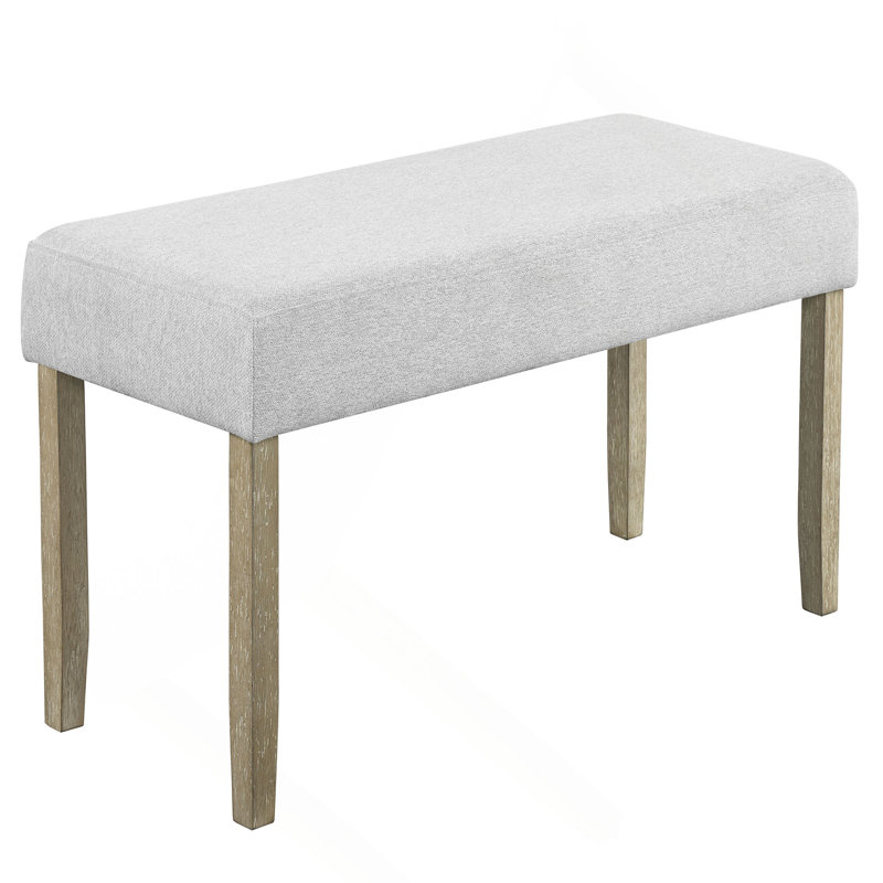 1pc Contemporary Upholstered Dining Bench Beige Gray Finish Dining Room Living Room Wooden Furniture, 19.3" H x 42" W x 16" D