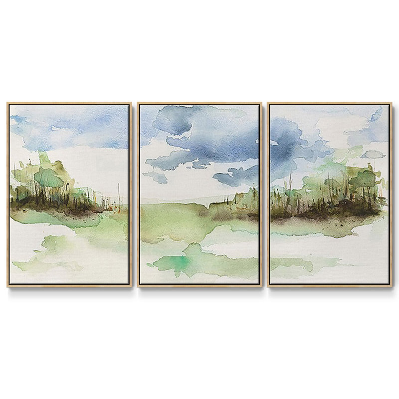 " Brush Thickets I " 3 - Pieces, Natural, 36" H x 75" W x 2" D