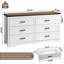 Commode double à 6 tiroirs avec panneau supérieur rustique Emryss-1650728881