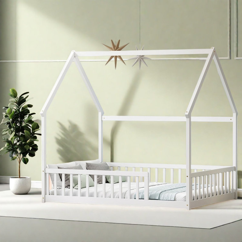 Coffre-fort, lit double, lit en bois de pin