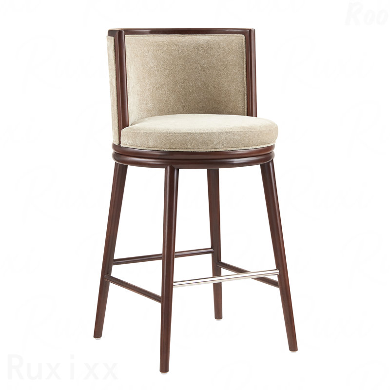 Tabouret de bar pour les salons modernes, Beige, H 40,6 po x l 20,9 po x P 21,7 po
