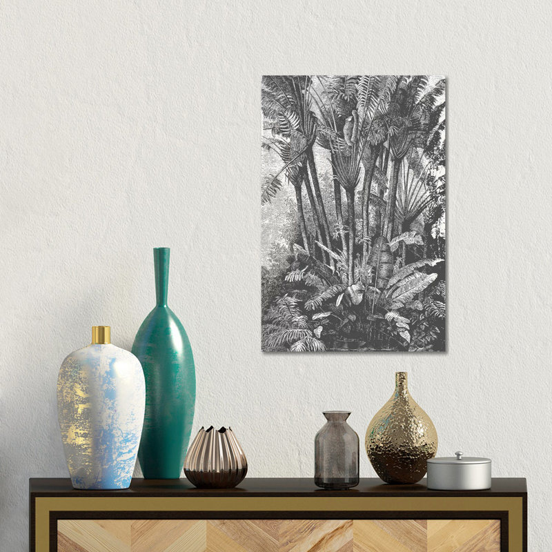 Palms in Water 1 Piece Wall Art on Canvas, 30.48 cm H x 45.72 cm W, Wrapped Canvas