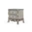 Table de chevet vintage en peuplier blanc cassé avec 2 tiroirs