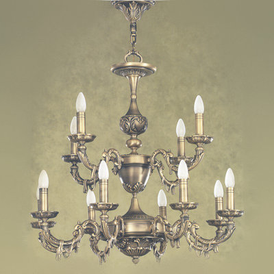 Lustre à plusieurs niveaux de style bougie 12 lumières Palencia II