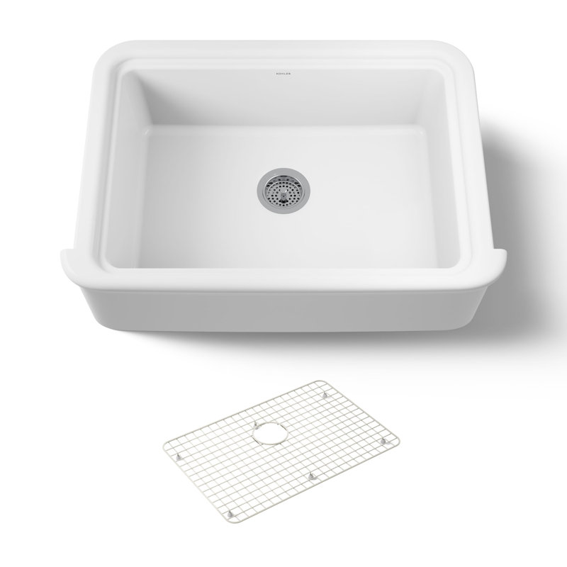 Audrine32-1/2" Undermount Single-Bowl Farmhouse Kitchen Sink, White, 33"