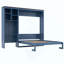 Lit escamotable avec bureau intégré et armoire de rangement à étages-835673385