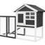 Cage grise 48 "avec toit en asphalte - Maison en bois pour lapins de jeu imperméables