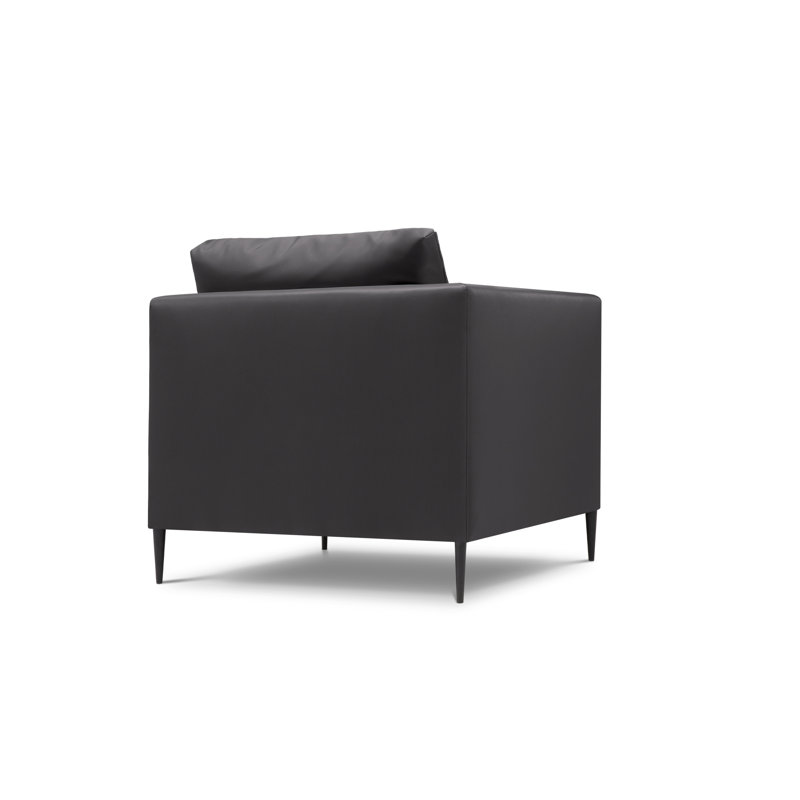 Amada Wood Outdoor Lounge Chair, Black