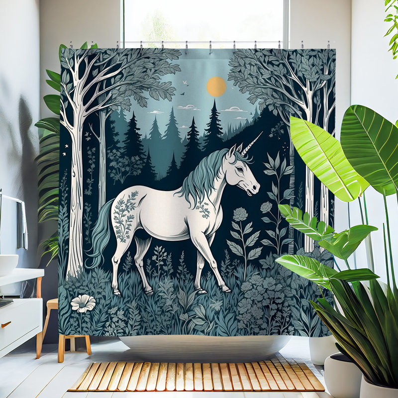 Telop Unicorn Shower Curtain