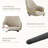 Modern Fabric Upholstered Dining ArmChair with Metal Legs, Ergonomic Back-408829192