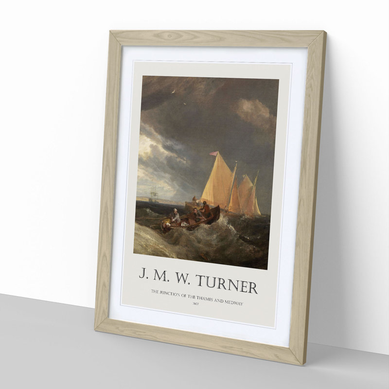 The Junction of the Thames by Joseph-Mallord William Turner - Picture Frame Painting, Oak Framed, 48cm H x 36cm W x 2cm D
