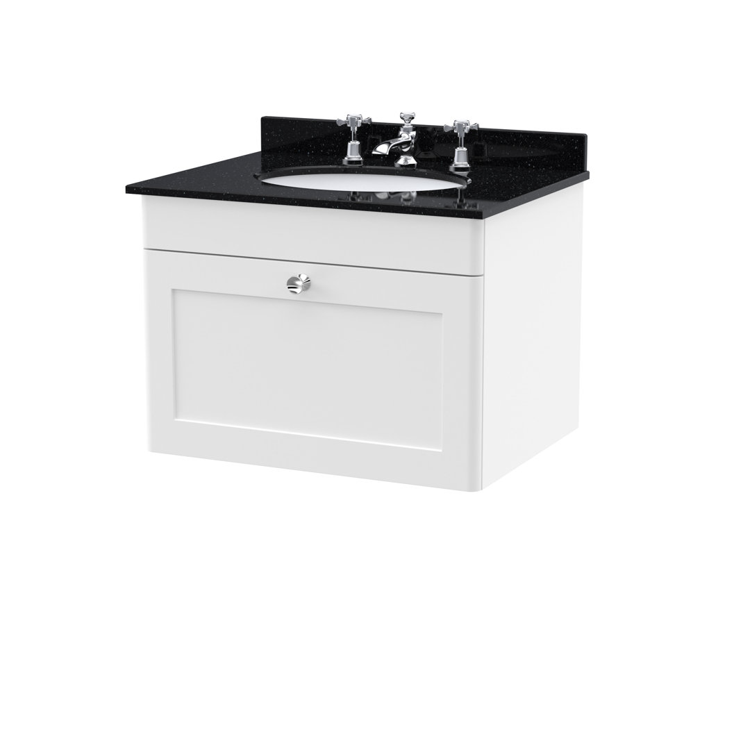 Classique 620mm Wall Mounted Single Bathroom Vanity with Marble Vanity Top
