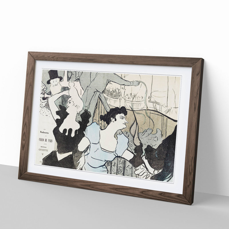 Casino in Paris by Henri de Toulouse-Lautrec - Framed Print, 36cm H x 48cm W x 2cm D, Walnut Framed