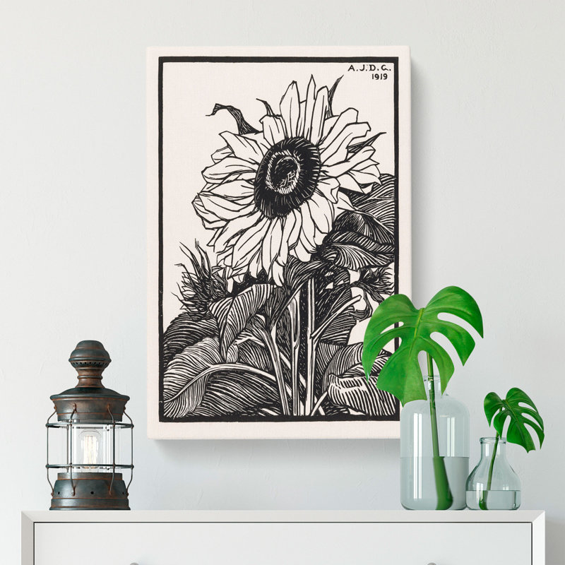Sunflower by Julie De Graag - Wrapped Canvas Painting, 35cm H x 35cm W x 3cm D