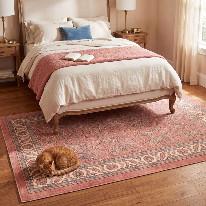 Tapis Salsify traditionnel à motif floral intégral bleu ivoire doré gris, antidérapant à poils courts, lavable, pour intérieur et extérieur, adapté aux animaux domestiques, salon, chambre, salle à manger, entrée, couloir, bureau