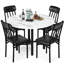 Ensemble de table de salle à manger rond en faux marbre pour 4 personnes - conception peu encombrante, chaises de 350 lb et assemblage facile (cuisine moderne et petits espaces)-1017104070