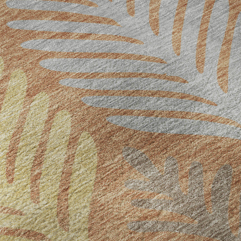 Tapis floral lavable à la machine Premium, Paprika, 8 pi x 10 pi