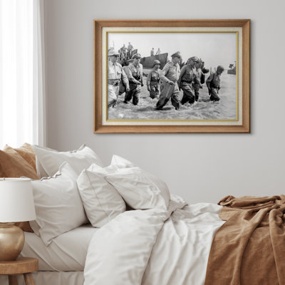 «Allied Commanders Landing», œuvre d'art historique, images de bureau militaire, impression sur toile encadrée.