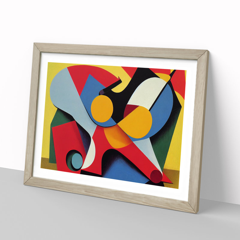 Seductive Modern Abstract - Framed Print, 46cm H x 64cm W x 2cm D, Oak 