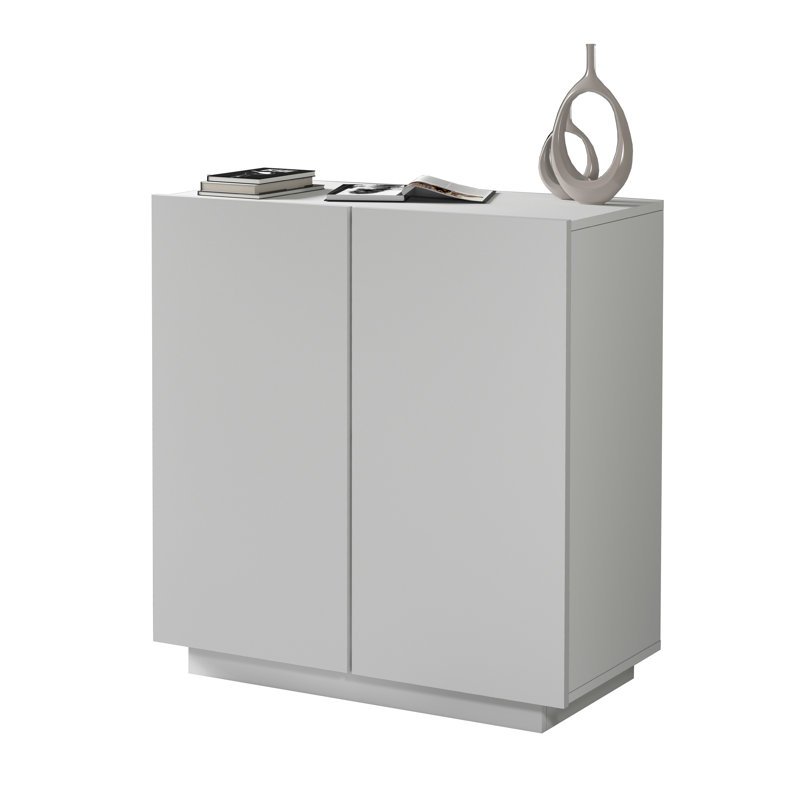 Sawaira 2 -Door 1 -Shelf Storage Cabinet, Ligth Grey