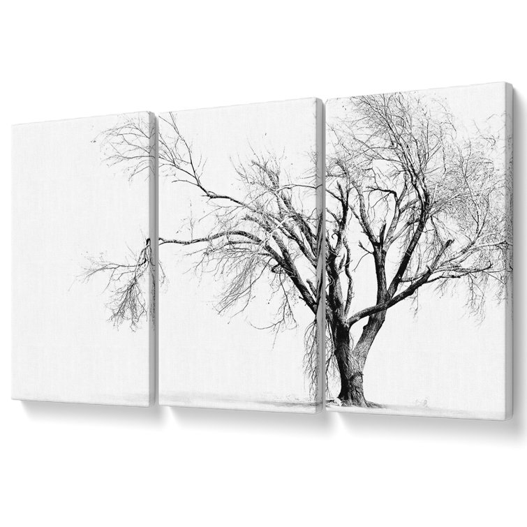 Rosalind Wheeler Cold Winter Tree - 3 Piece Wrapped Canvas Art Prints ...