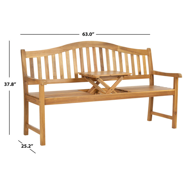 Banc de jardin en bois Volusia, Naturel