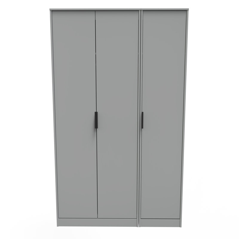 Fully Assembled 2 Door Wardrobe, 127cm H x 77cm W x 53.5cm D, Dusk Grey