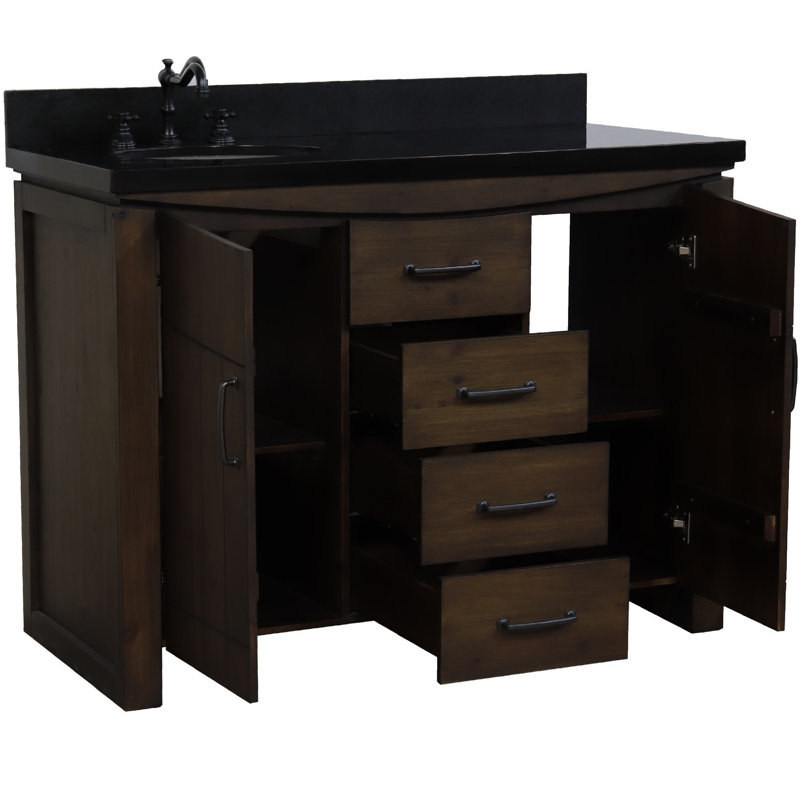 48'' Single Bathroom Vanity with Black Galaxy Granite Top