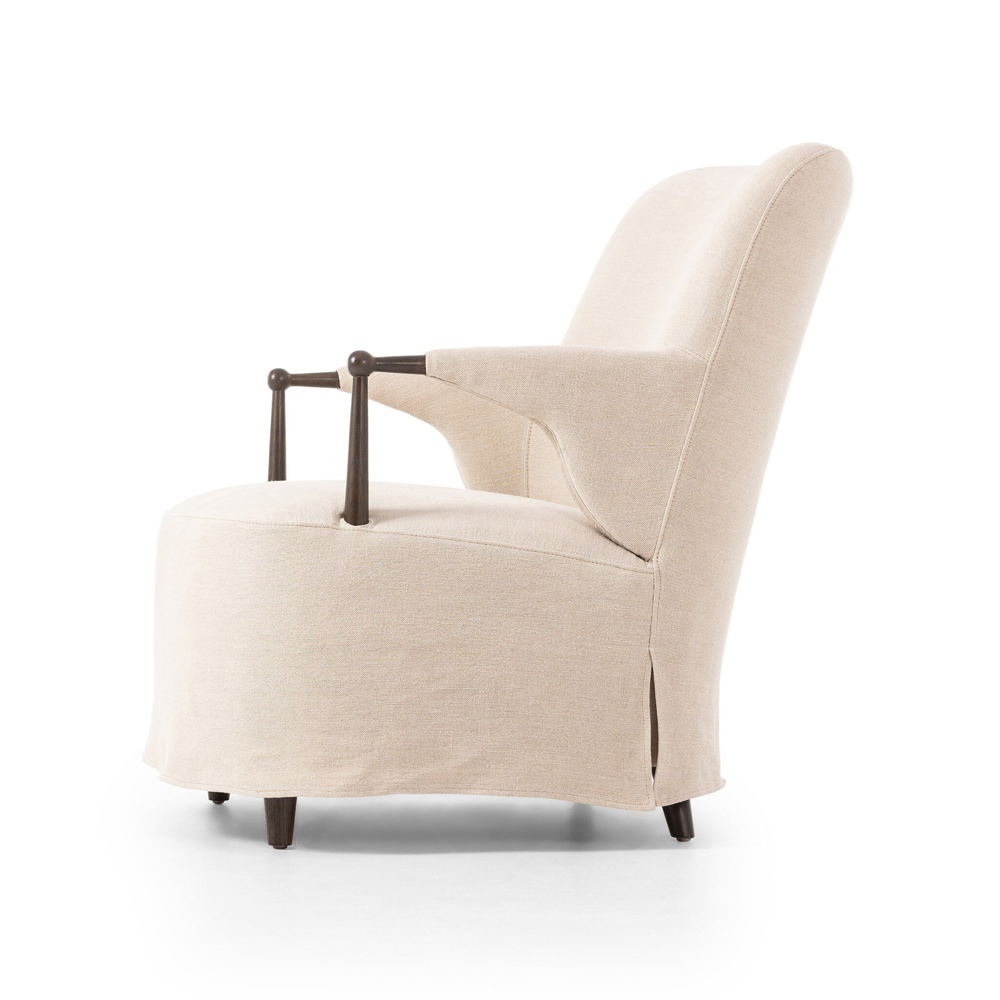 Brently Accent Chair, Cream Linen