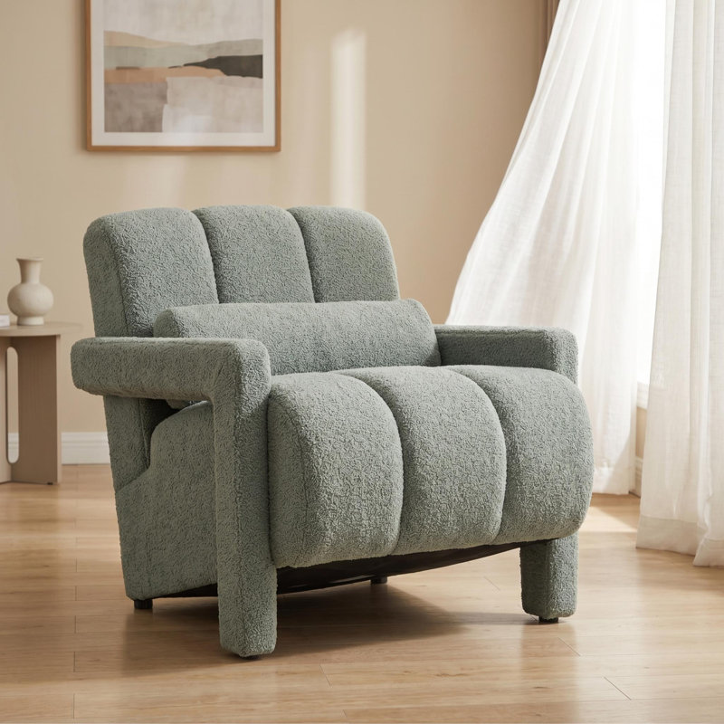 Jakeim 28‘’ Upholstered Accent Chair with Arm, Green