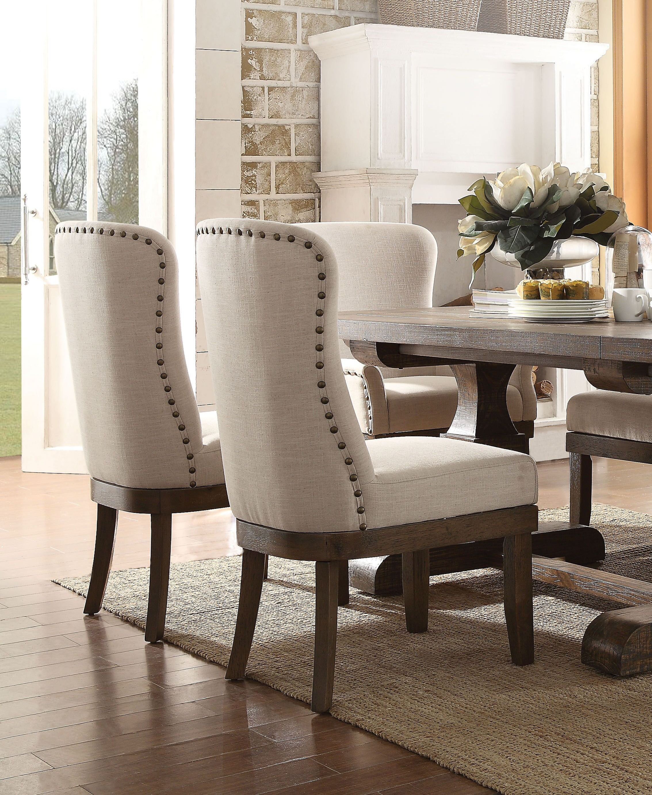 Upholstered best sale farmhouse chairs