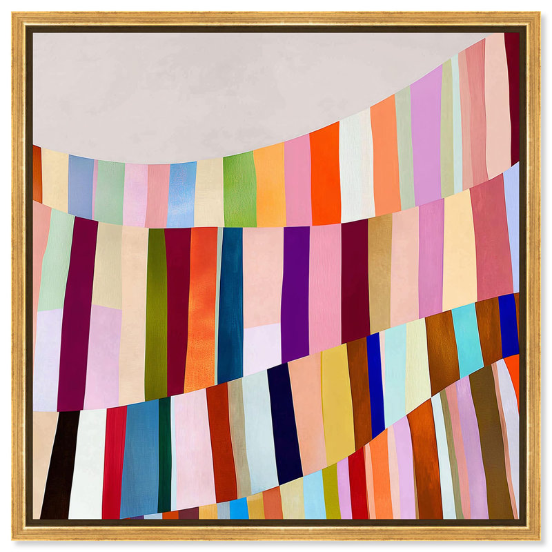 «Rainbow Ribbon I», reproduction d'art sur toile par Art Remedy, H 12 po x l 12 po, Structure noire