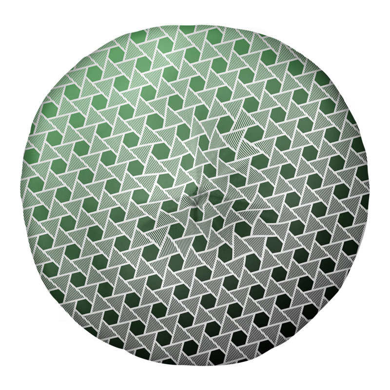Coussin de plancher hexagonales et triangles, 30 po x 30 po, Noir / Vert