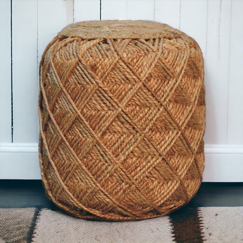Amenia 40cm Wide Cylinder Geometric Footstool Ottoman