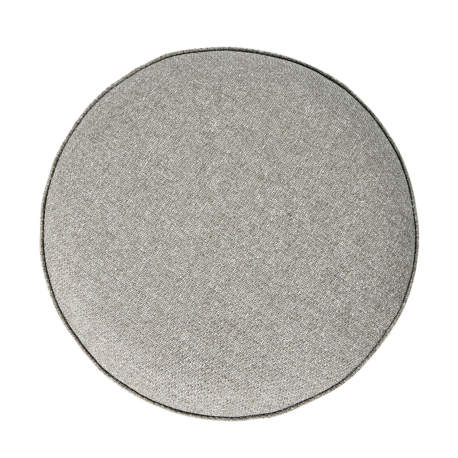Devin Round Outdoor Ottoman with Cushion, Gray