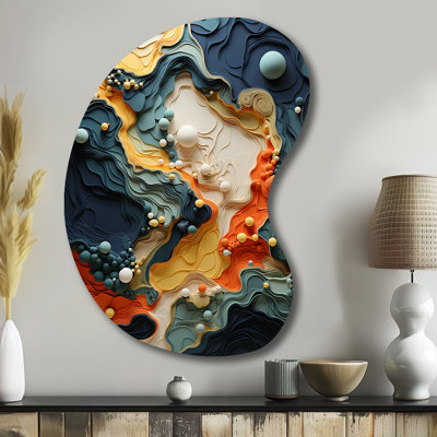 Crall - Asymmetrical Biomorphism Metal Wall Art, Unique Shape Metal Wall Sculpture Print