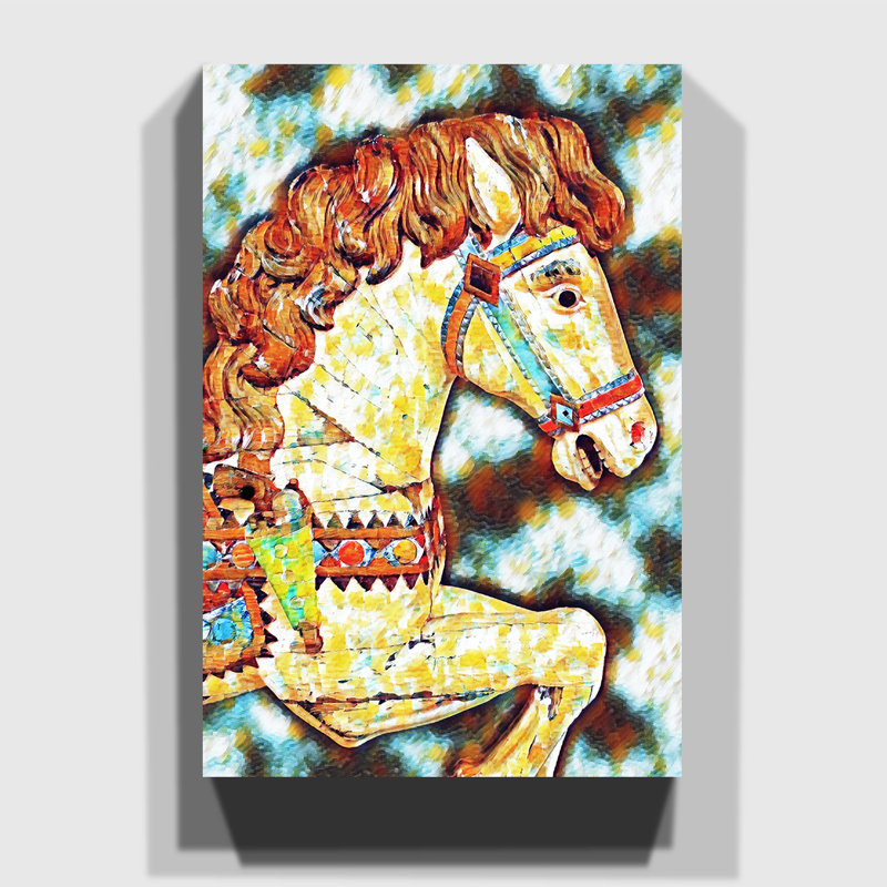 Carousel Horse Fairground (1) Art - Wrapped Canvas, 76cm H x 50cm W