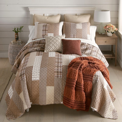 Donna Sharp Highland Plaid Cotton 3PC Queen Quilt Set
