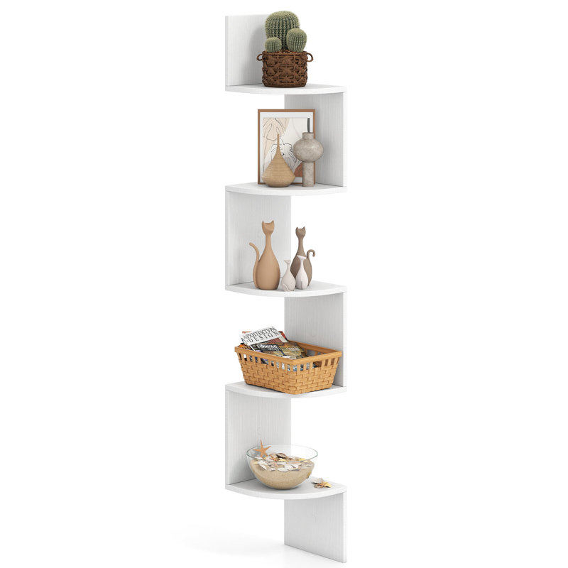 126cm H x 20cm W Corner Bookcase, White
