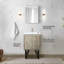 24 po De meuble-lavabo rustique l 20 po x P 20 po avec robinet en marbre et or rose-61929822