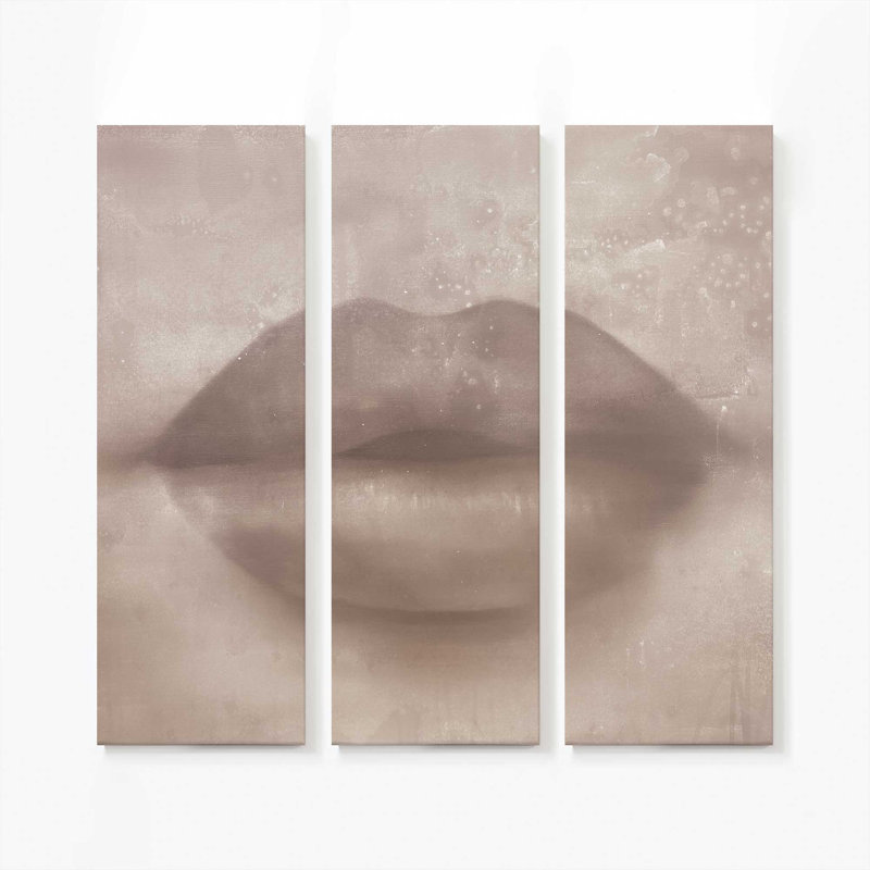 Baiser chuchoté brun | Impression sur toile 2 panneaux | Dimensions combinées: 54 po x 54 po, H 48 po x l 48 po