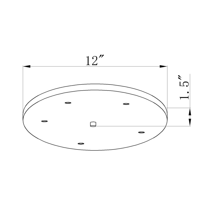 5 Port Multi Point Canopy, Rubbed Brass