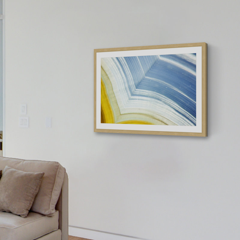 « color froissures »-reproduction d’art encadrée, H 20 po x l 30 po x P 1,5 po, Encadré naturel