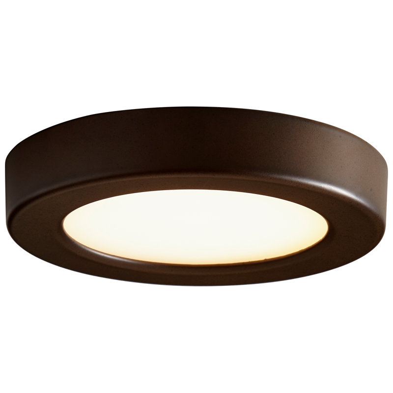 Arizbeth Acrylic Flush Mount, 1" H x 5.5" W x 5.5" D, Oiled Bronze
