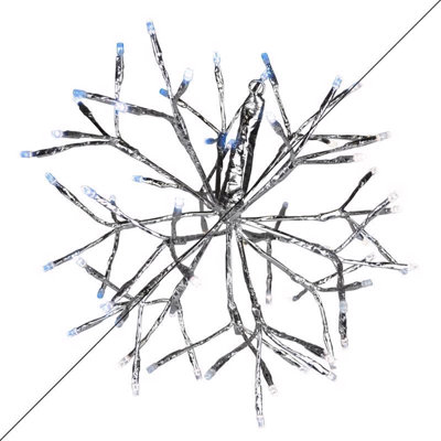  LED Blue/Pure White Shimmering Sphere 20 in. Hanging Decor