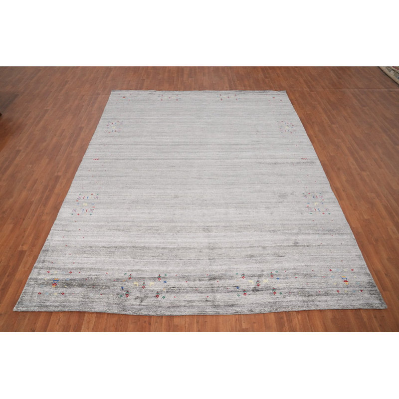 Tapis tribal fabriqué à la main de style Gabbeh 9 x 12