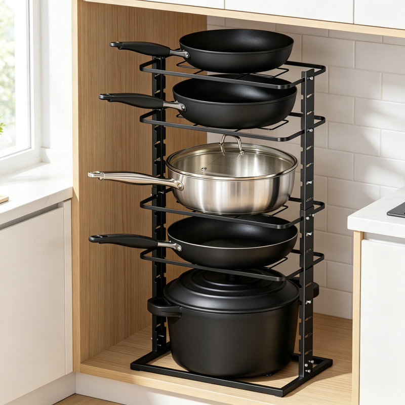 Pots and Pans Organiser Under Cabinet, Noir