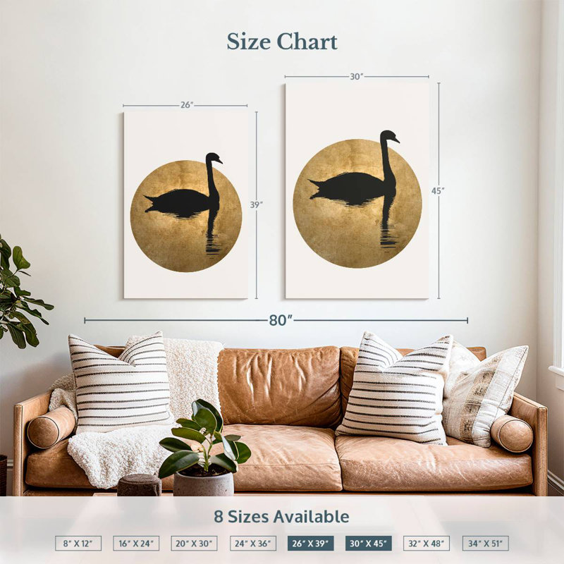 Brampt The Swan Gold, 39" H x 26" W