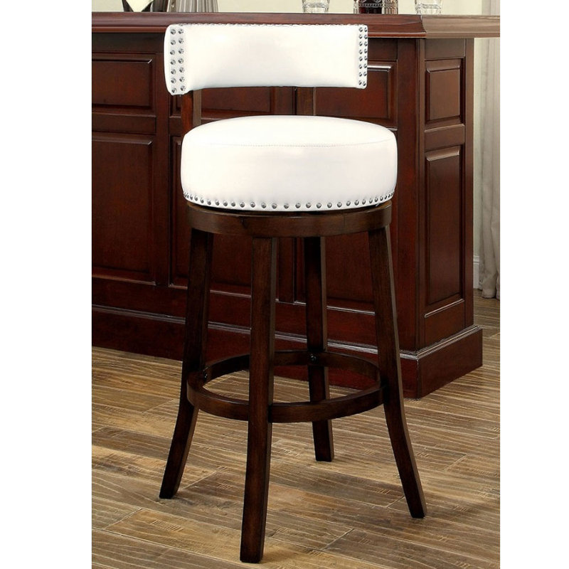 Acree Swivel Upholstered Counter Stool, White, Counter Stool (25" Seat Height)