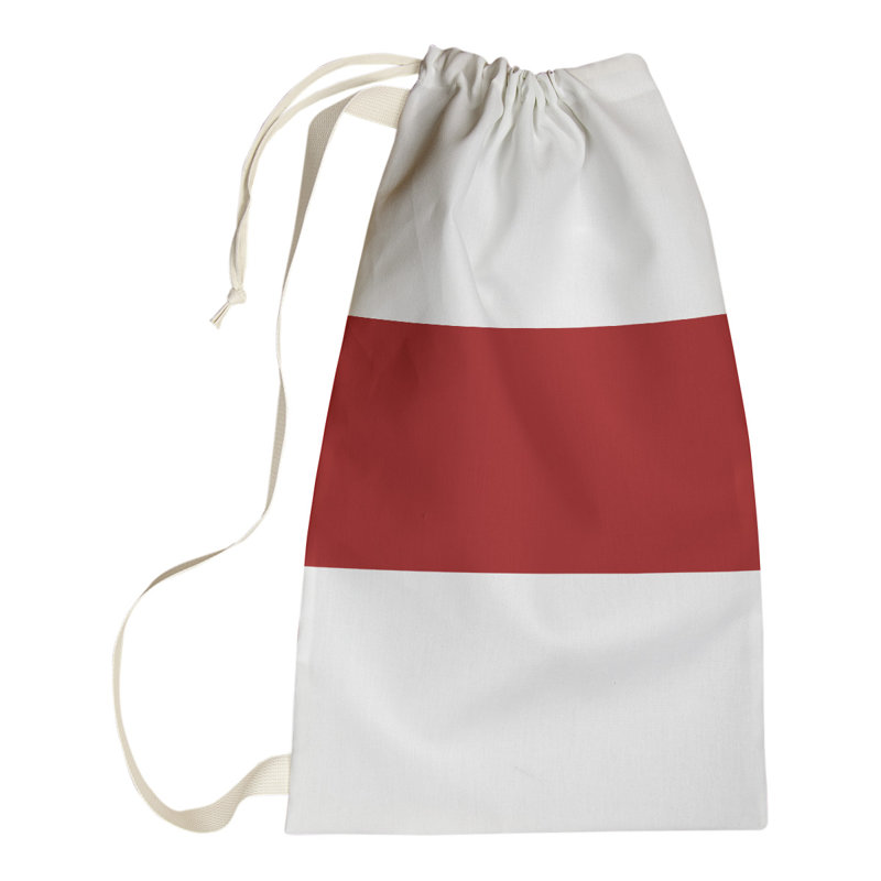 Nashville Fabric Laundry Bag with Handles, Medium (36" H x 28" W x 1.5" D), Nashville White/Wine